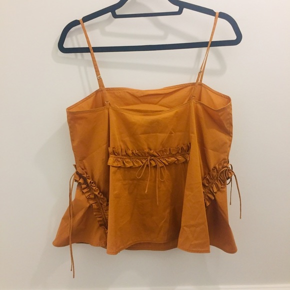 NWT Jason Wu Grey Ruffled Camisole Tank Top 6 burnt orange - Picture 3 of 7